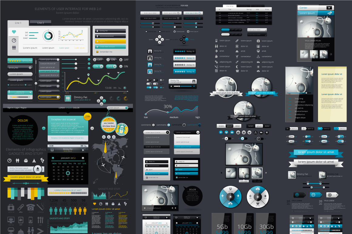 Elements of User Interface, a Work Illustration by fet | Creative Market