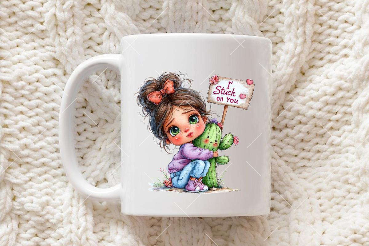 Valentines Little Girl Clipart, an Illustration by OK Design (Photo 6 of 6)