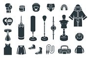 Boxing flat vector icons, a Sport Illustration by Vectorikart (Thumbnail 2 of 3)