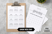 Calendar 2023 A4 Sunday Start, a Stationery Template by ZoollGraphics (Thumbnail 1 of 2)