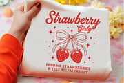 Vintage Cute Strawberry Girly PNG, an Illustration by OK Design (Thumbnail 2 of 5)