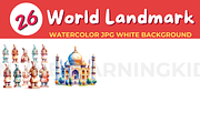 Around The World Famous Landmarks wa, an Education Illustration by John_Walker (Thumbnail 1 of 3)