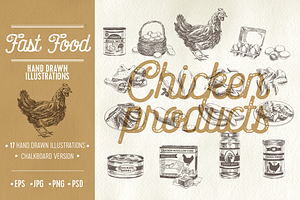 Hand Drawn Chicken Products