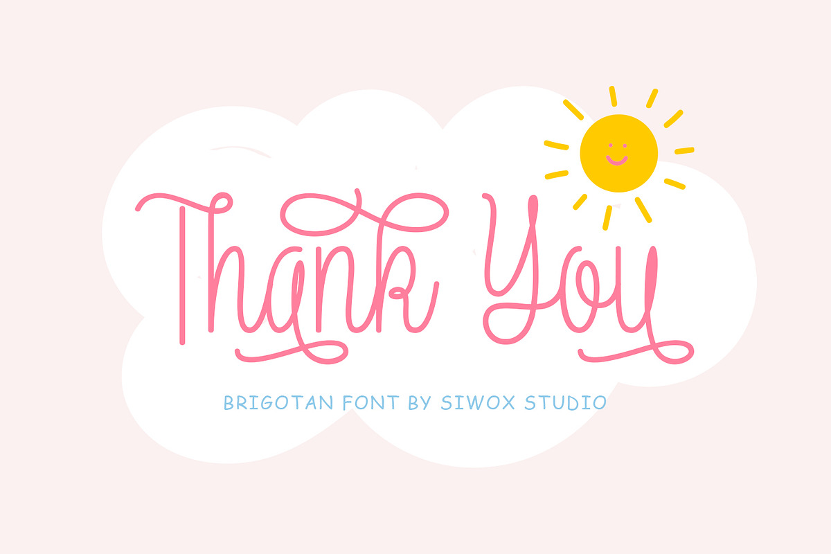 Brigotan | Cute Monoline Fonts, a Handwritten Font by Siwox Studios (Photo 7 of 7)
