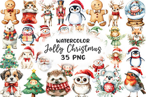 Jolly & Bright Christmas Cuties Clip, an Illustration by CraftArtStudio