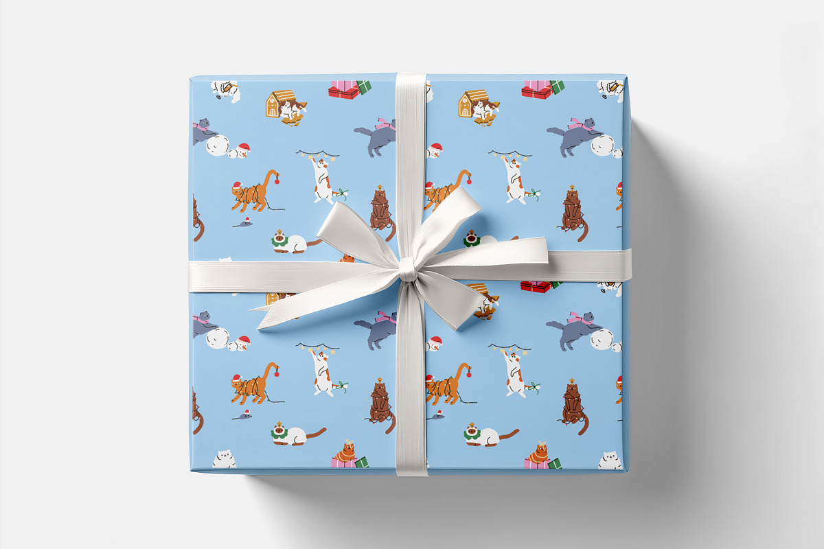 Christmas cats seamless patterns, a Pattern Graphic by Good Studio (Photo 10 of 18)