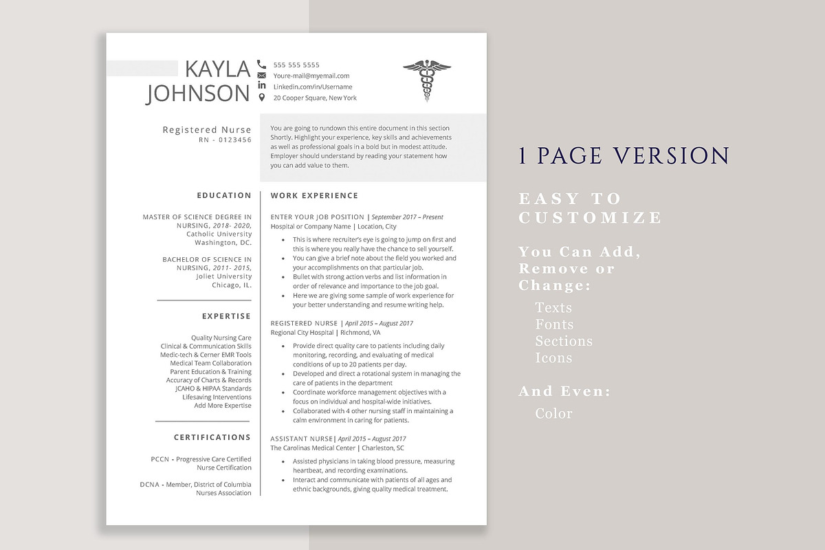 RN resume template, a Resume Template by VictoriousVita (Photo 3 of 8)