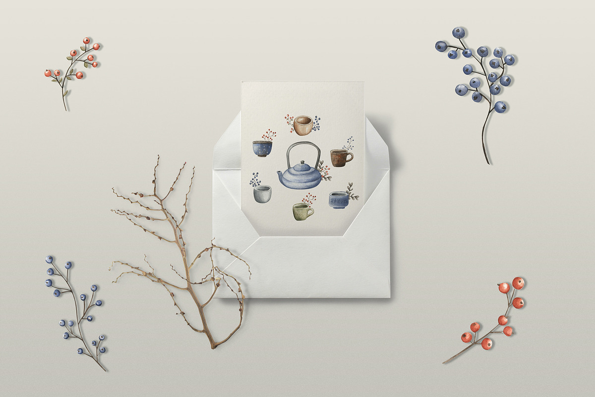 Tea Lovers watercolor collection, a Decorative Illustration by ViolettaKh (Photo 4 of 9)
