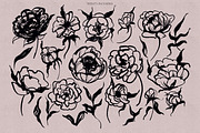 Inky Flowers Doodle Stamps Procreate, a Brush Add-On by Dervik Art Store (Thumbnail 2 of 8)
