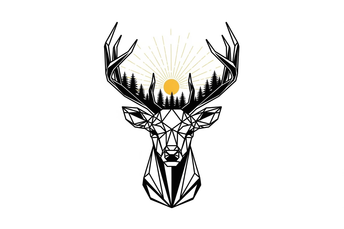 Artistic Geometric Deer Head Bundle, an Illustration by yasushie (Photo 6 of 31)