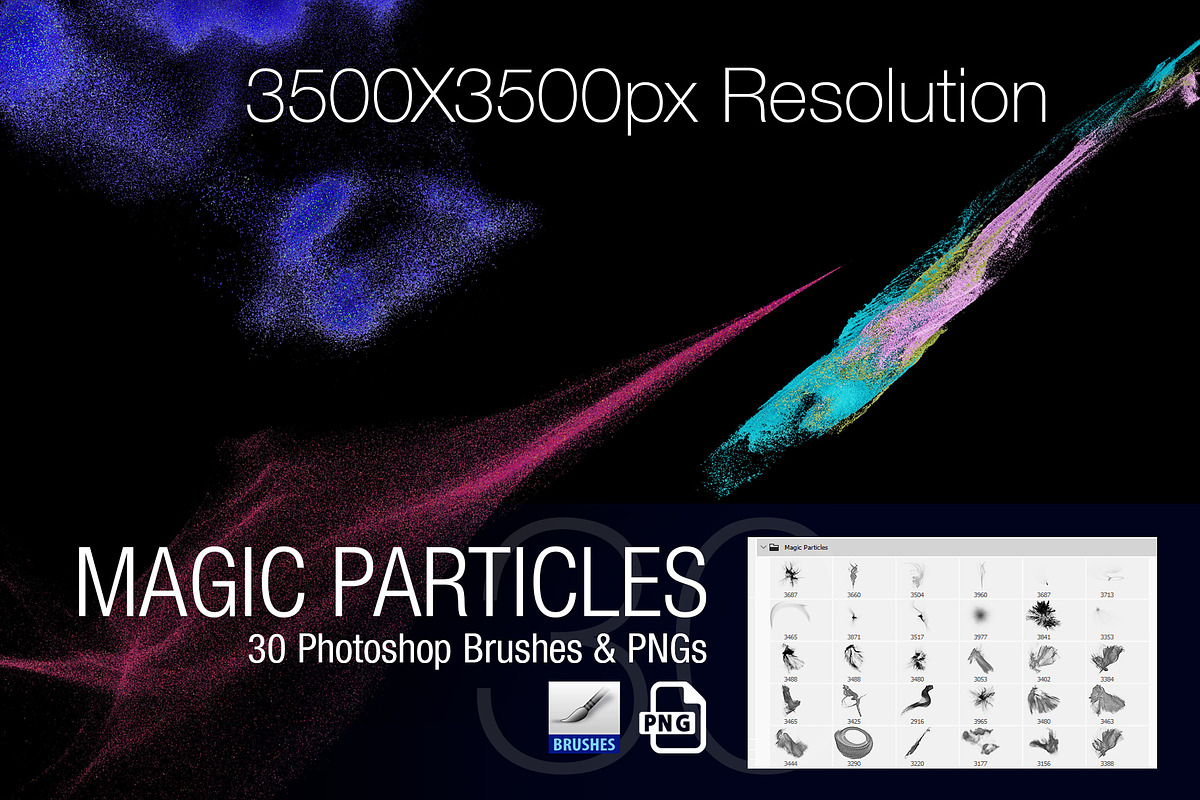 Magic Particles PS Brushes & PNGs, a Brush Add-On by Creative Graphics (Photo 4 of 6)