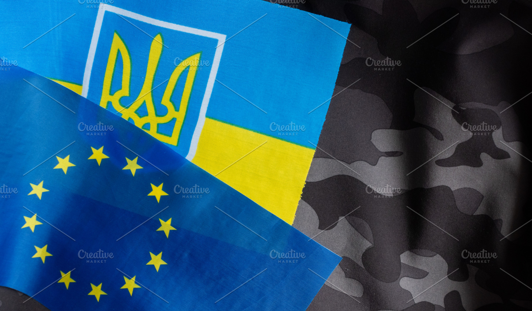 European union and Ukraine two flags together, a Background Photo by OleksandrRybitskyi