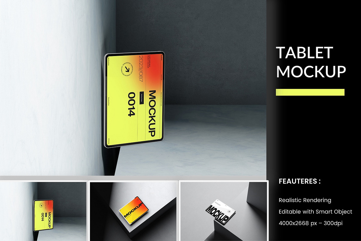 Tablet Mockup on Minimal Step Scene, an iPad Mockup by kreatifreya (Photo 1 of 4)