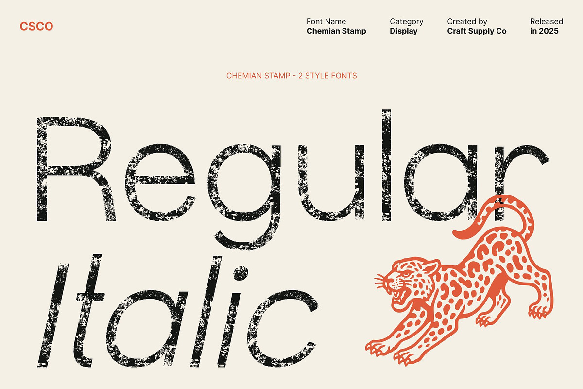 Chemian Stamp, a Sans Serif Font by Craft Supply Co. (Photo 4 of 8)