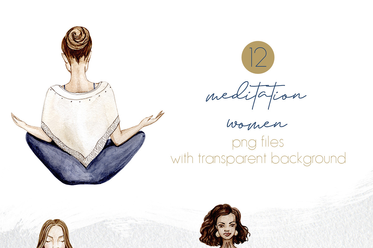 Watercolor Meditation Collection, a Decorative Illustration by S_ARTLOVE (Photo 3 of 10)