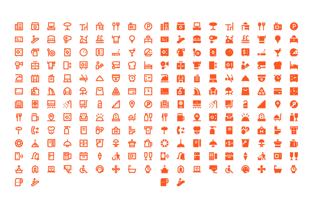 220 Hotel Services Material Icons, a Solid Icon by Creative Stall (Photo 2 of 5)