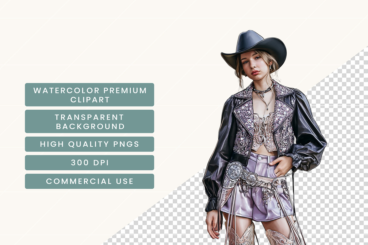 Gothic Western Fashion Clipart, a Person Illustration by BusyDaydesign (Photo 7 of 9)