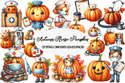 Autumn Nurse Pumpkin Clipart, an Illustration by Daily.Designs (Thumbnail 1 of 5)
