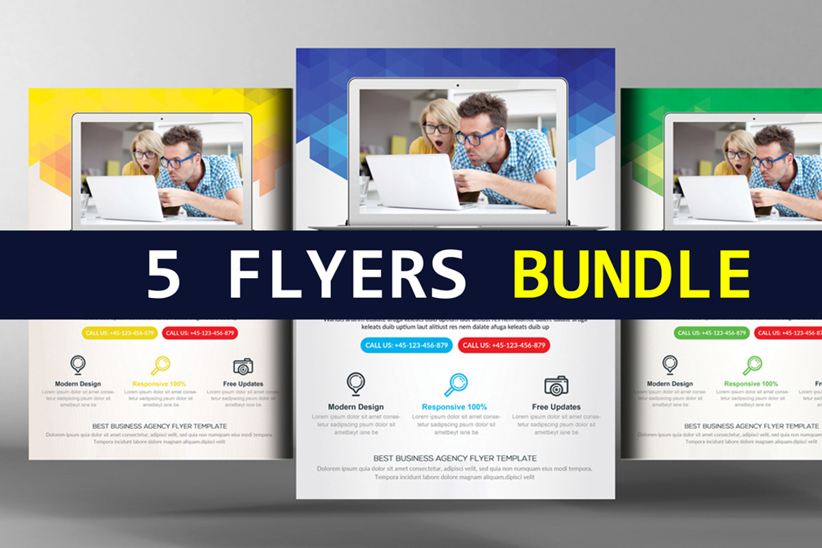 5 Modern Flyers Bundle Pack, a Flyer Template by graphicforest