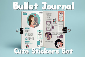 Bullet Journal Cute Stickers Set