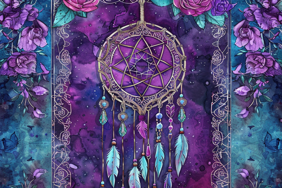 Watercolor Boho Dreamcatcher, a Background Graphic by Printable Treasure (Photo 2 of 4)