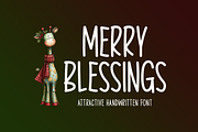 Merry Blessings Typeface, a Handwritten Font by Seemly Fonts (Thumbnail 1 of 6)