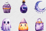 Watercolor Lavender Halloween, an Illustration by Black Bird Studio (Thumbnail 3 of 6)