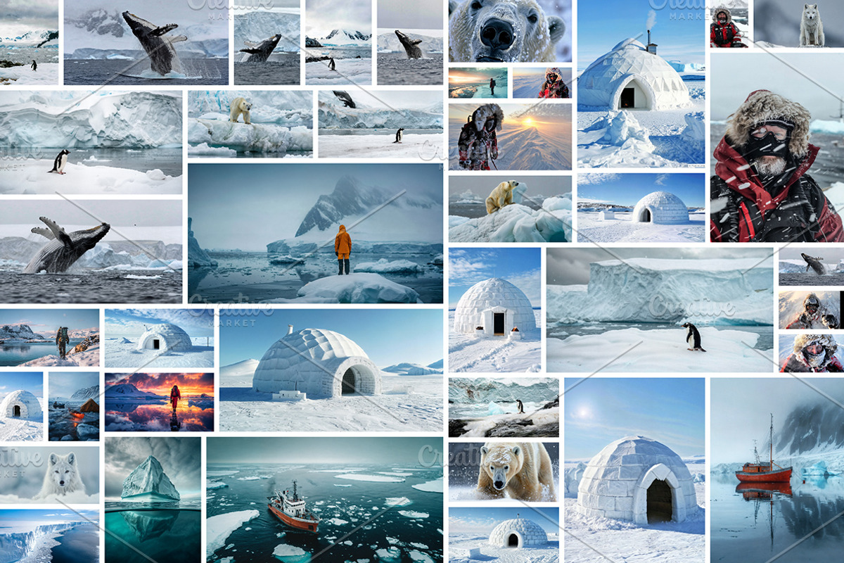 160 Arctic and Antarctic images, a Nature Photo by Handmadefont (Photo 4 of 13)