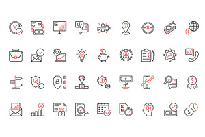 Business communication icons, a Finance Illustration by Lemberg Vector