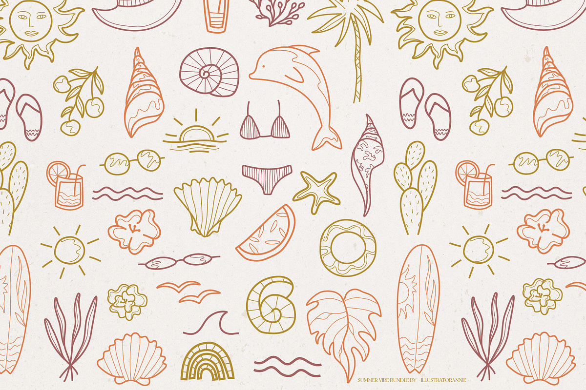 Summer Vibe Vector Graphic Elements, an Object Graphic by IllustratorAnnie (Photo 2 of 5)