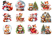 Christmas Cute Fox Clipart, a Seasonal Illustration by CitraGraphics (Thumbnail 2 of 6)