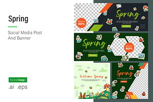 Spring Promotion Design, a Social Media Template by shin_std