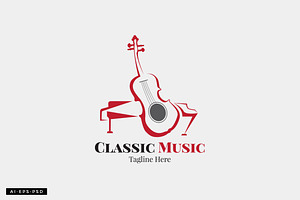 Classic Music Acoustic Note Logo