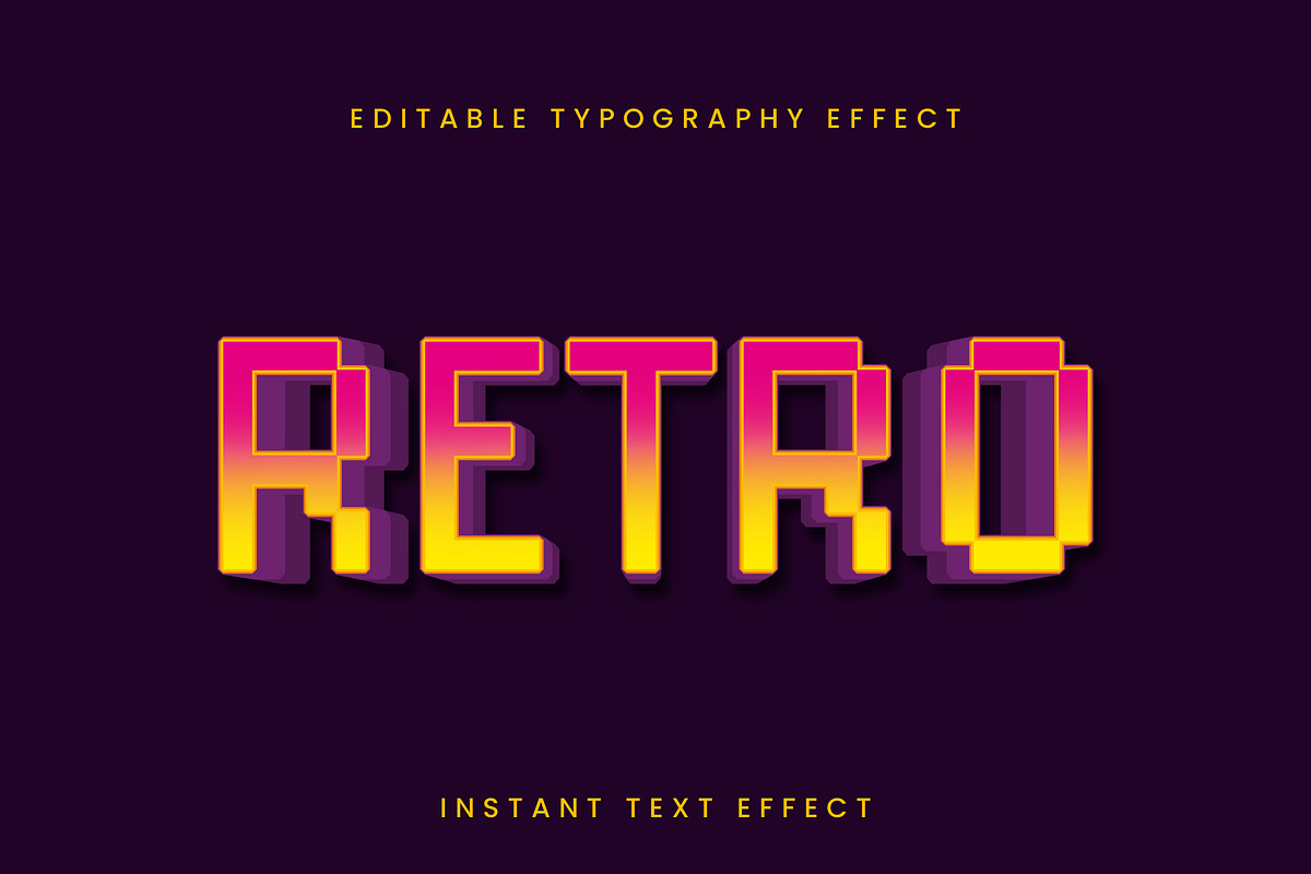 Retro Pixel Gradient Text Effect
