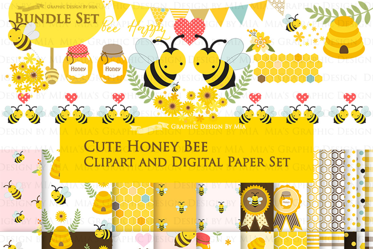 Cute Bee, Bee, Honey Bee, an Illustration by Mia's Graphic Design (Photo 1 of 9)