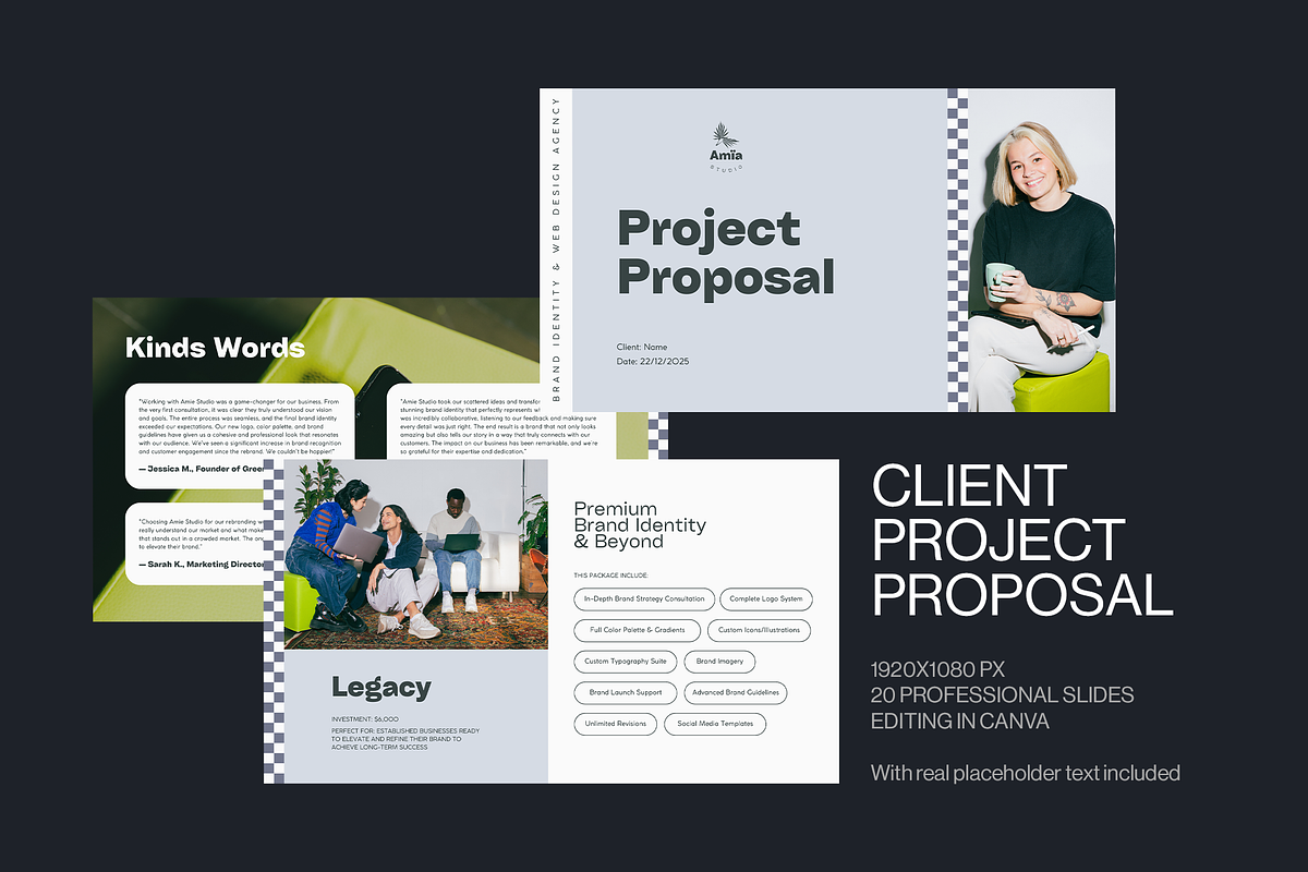 AMIE Client Project Proposal, a Branding & Logo Template by Aire Studio (Photo 1 of 8)