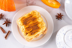 Cozy autumn pumpkin tiramisu dessert, a Food & Drink Photo by Rimma