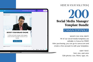 Social Media Manager Canva Bundle, a Social Media Template by Snapybiz