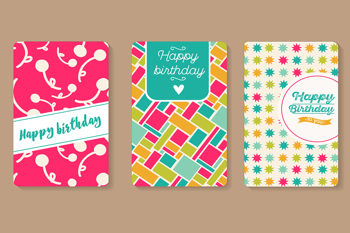 Set of Happy birthday cards, a Card Template by mikka_kika (Photo 2 of 2)
