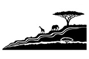 Abstract Savanna Scenery Silhouette, a Graphic by Designer_Momina (Thumbnail 10 of 13)