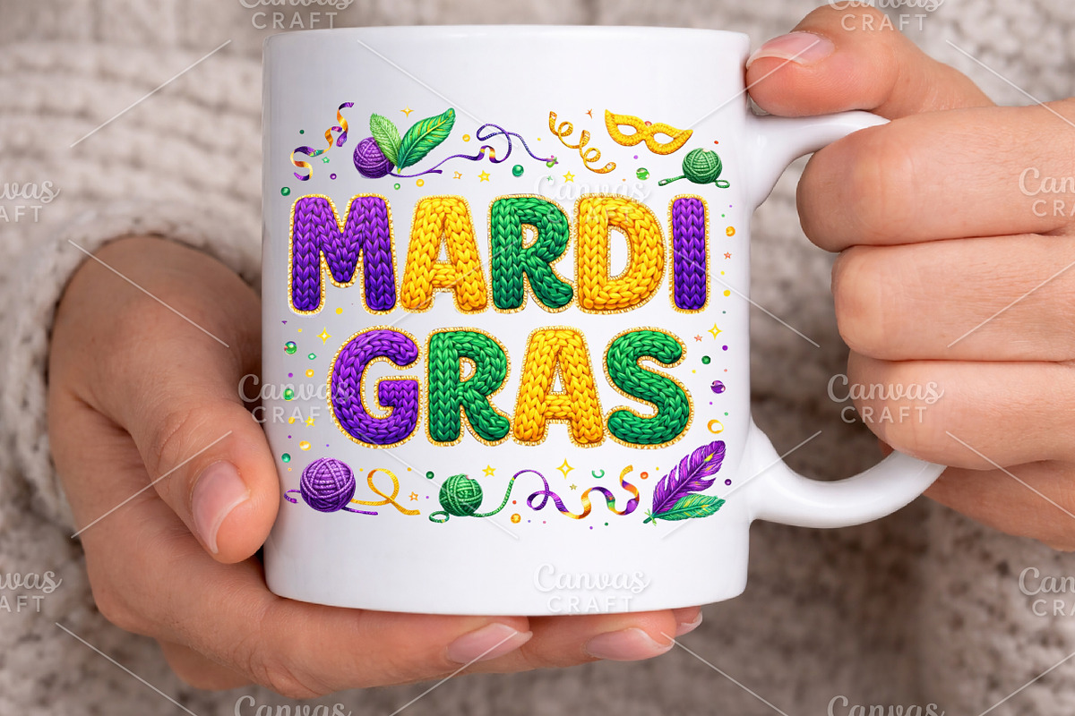 Faux Yarn Mardi Gras PNG, an Illustration by Canvas Craft (Photo 5 of 6)
