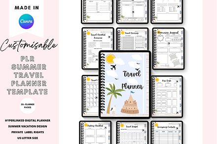 Canva Summer Travel Digital Planner