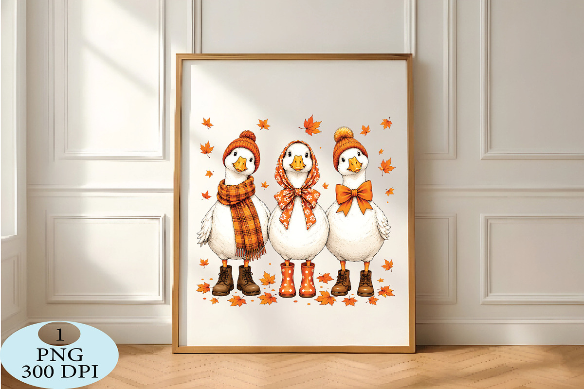 Autumn Geese In Cozy PNG, a Seasonal Illustration by Daily.Designs (Photo 5 of 5)