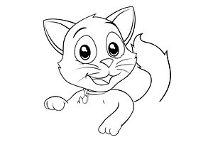 Cat Cute Cartoon Kitten Animal, an Animal Illustration by Christos Georghiou