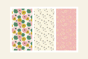 Retro Floral Patterns Set