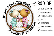 Valentine Teddy Bear Couples Clipart, an Illustration by Craft Nest (Thumbnail 2 of 8)