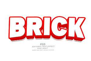 Brick PSD 3d Editable Text Effect