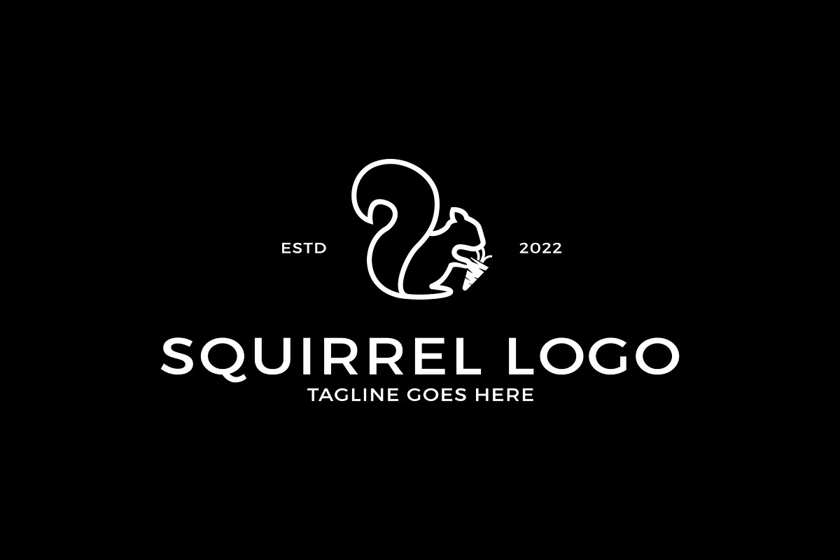 Line Art Squirrel Logo, a Branding & Logo Template by juliawan