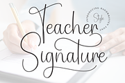 Teacher Signature | Script Font, a Handwritten Font by Scratchones (Thumbnail 1 of 9)
