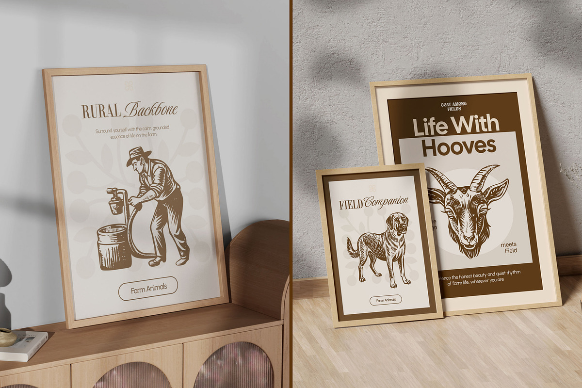 Vintage Farm Animals Illustration, an Animal Illustration by Prosymbols (Photo 3 of 8)